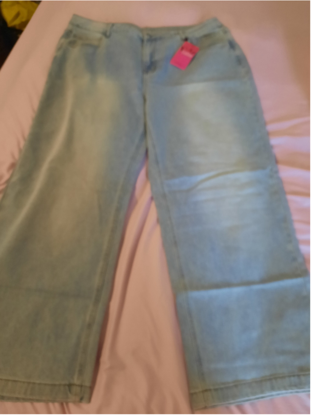 Women's Emmiol Light Blue Wide Leg Jeans Plus Size 2XL